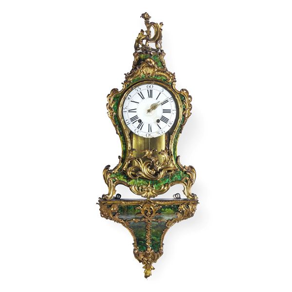 Pendola con mensola in stile Boulle. Inghilterra XIX secolo