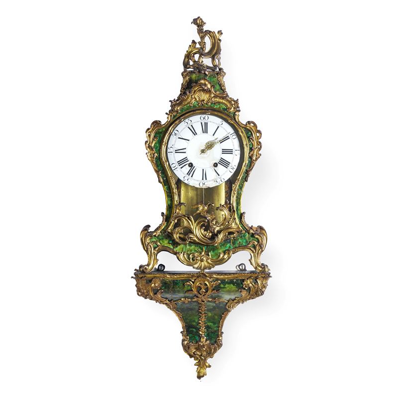 Pendola con mensola in stile Boulle. Inghilterra XIX secolo  - Asta Dimore Italiane - Cambi Casa d'Aste