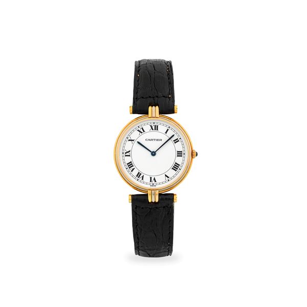 Vendome Trinity ref. 881003 in oro giallo, bianco e rosa 18k, quadrante bianco con numeri Romani, circa 1990