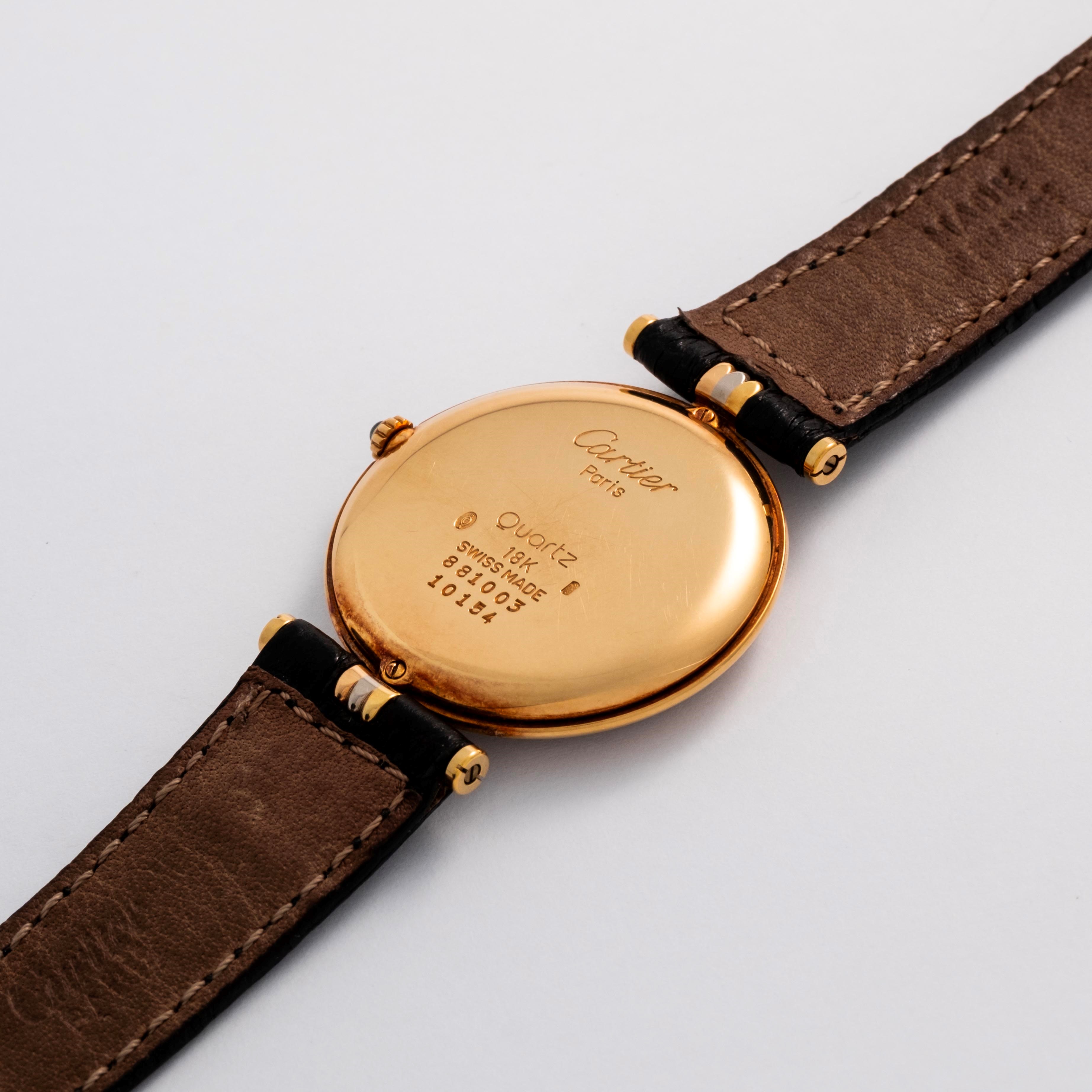 Cartier - Vendôme Trinity ref. 881003, orologio da polso in oro giallo, bianco e rosa 18k con qua...