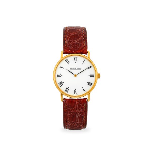 Solo tempo ref. 111.1.09 in oro giallo 18k, quadrante bianco con numeri Romani, con scatola e garanzia, circa 1980