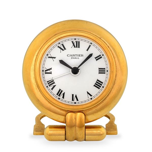 Cartier - Orologio da tavolo Colisee, quadrante bianco con numeri Romani, con scatola e garanzia, circa 1990