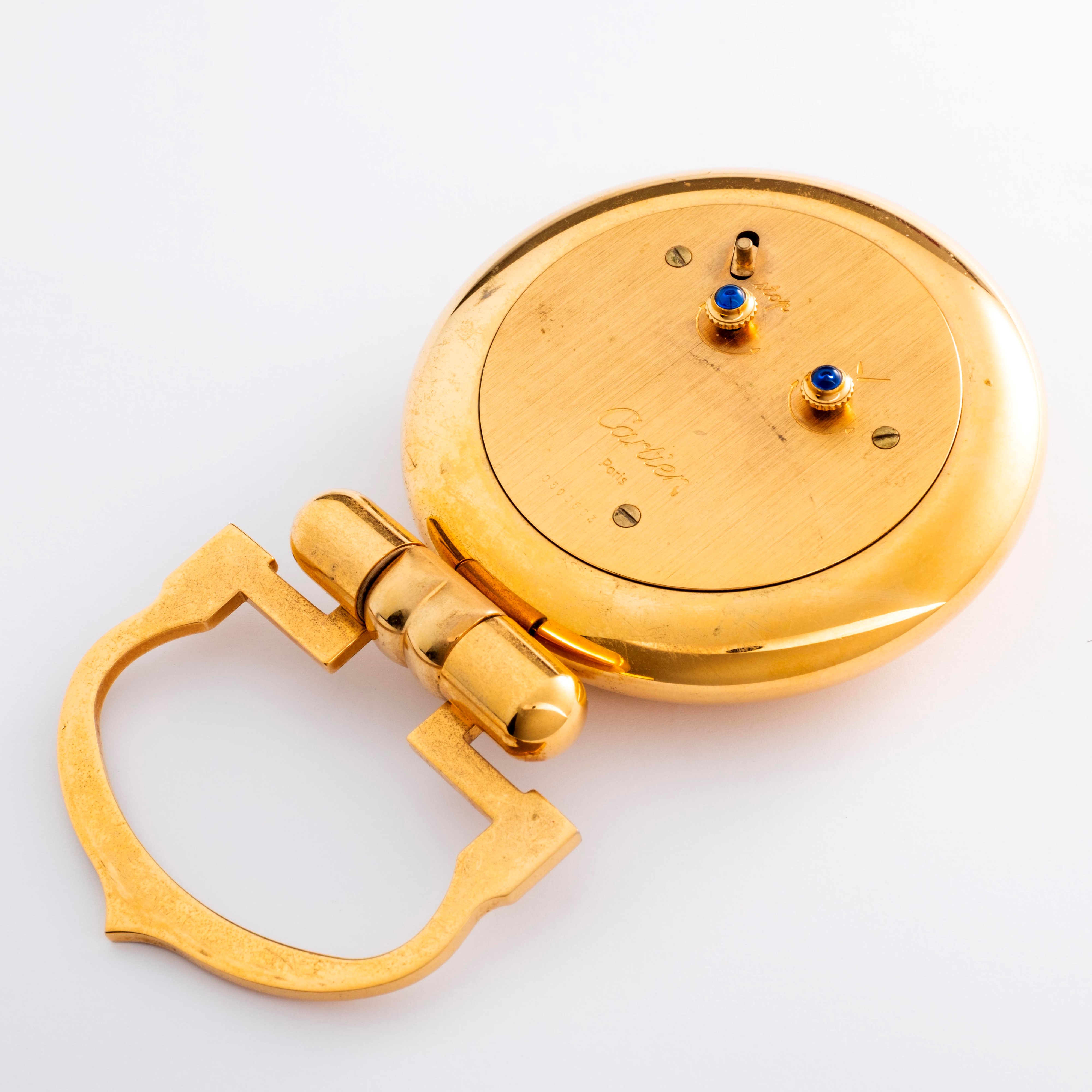 Cartier - Orologio da tavolo Colisee in ottone dorato con quadrante bianco e numeri romani (circa...