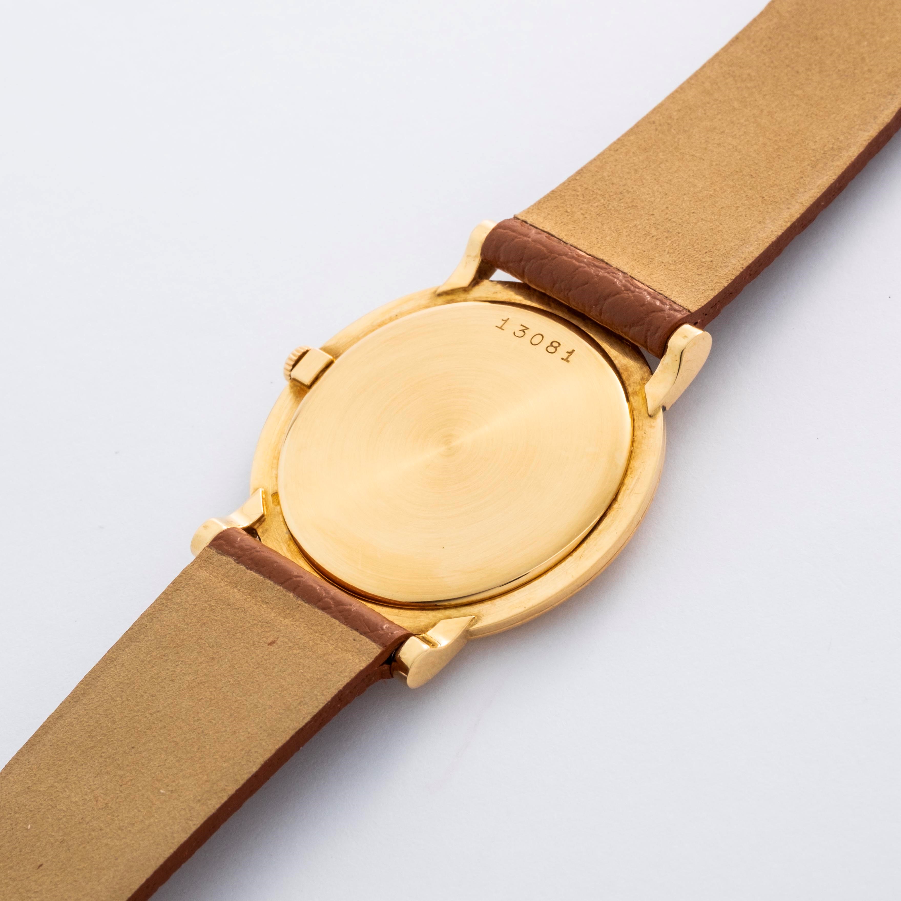 Audemars Piguet - Extrapiatto ref. 5043, oro giallo 18k, quadrante bianco con indici dorati, circ...