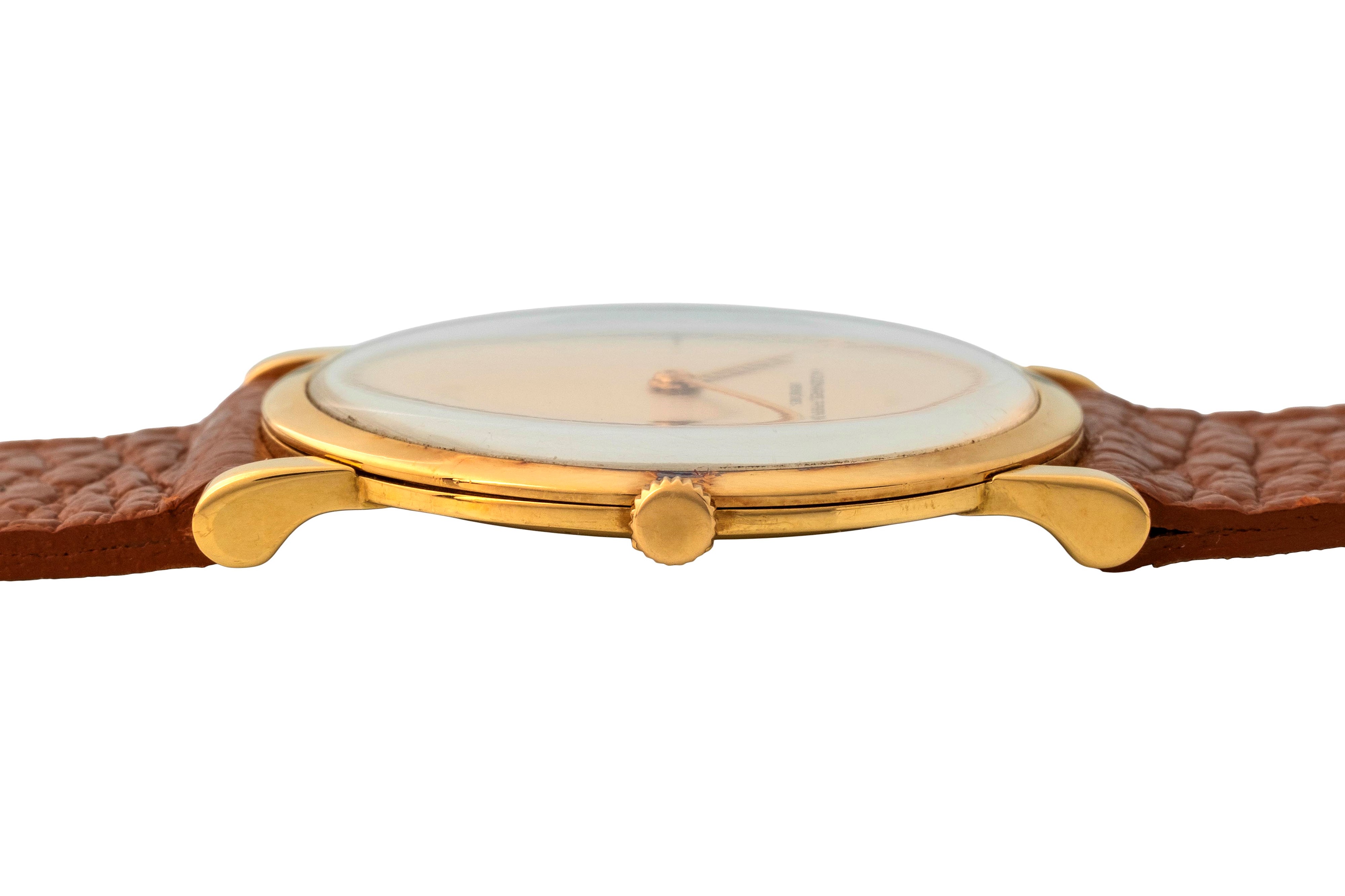 Audemars Piguet - Extrapiatto ref. 5043, oro giallo 18k, quadrante bianco con indici dorati, circ...