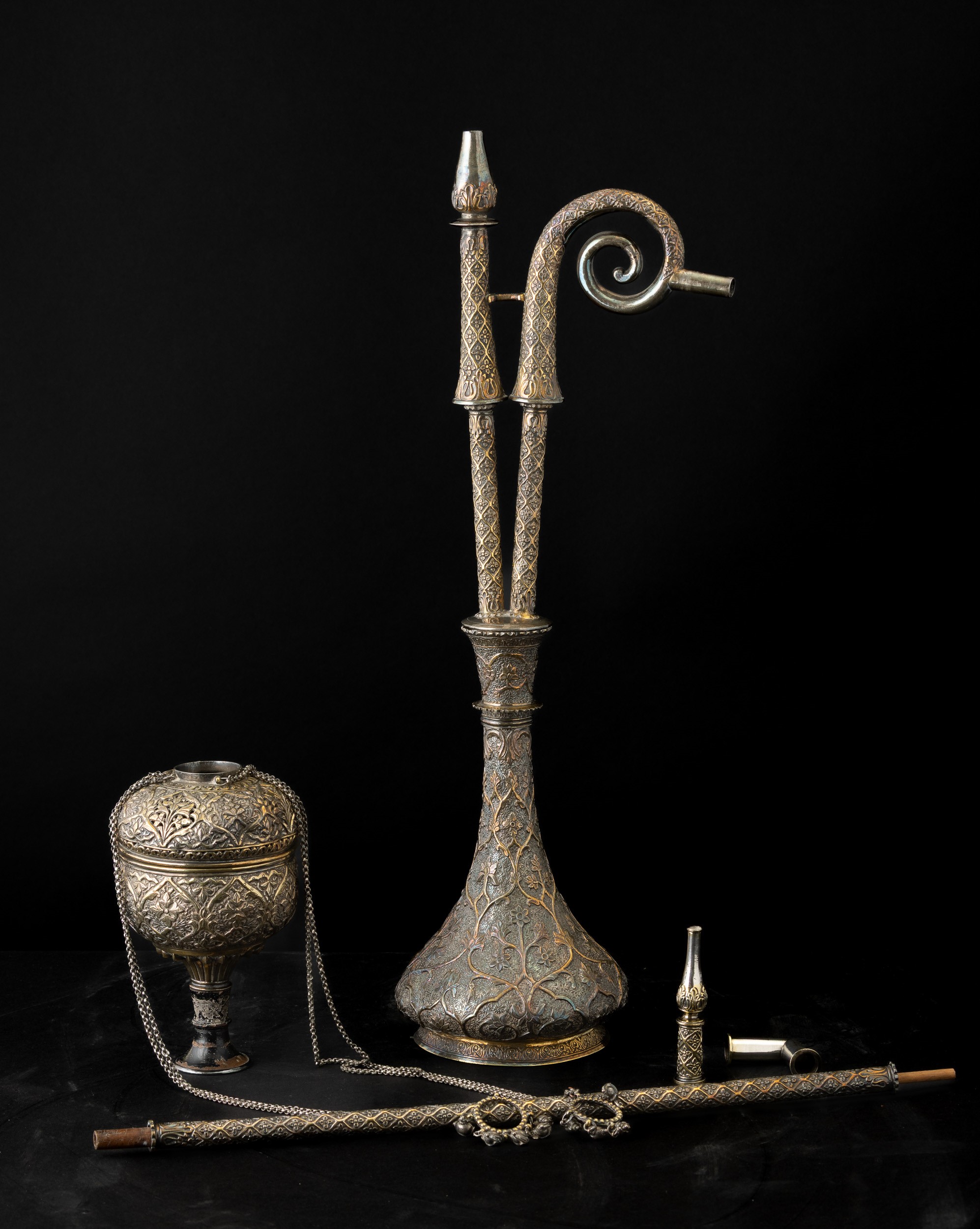 Narghilè antico, India, epoca Mogul (XVIII–XIX secolo)