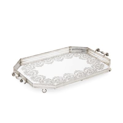 Mappin & Webb, Grande presentoir centrotavola in argento fuso ottagonale (Sheffield, 1906)