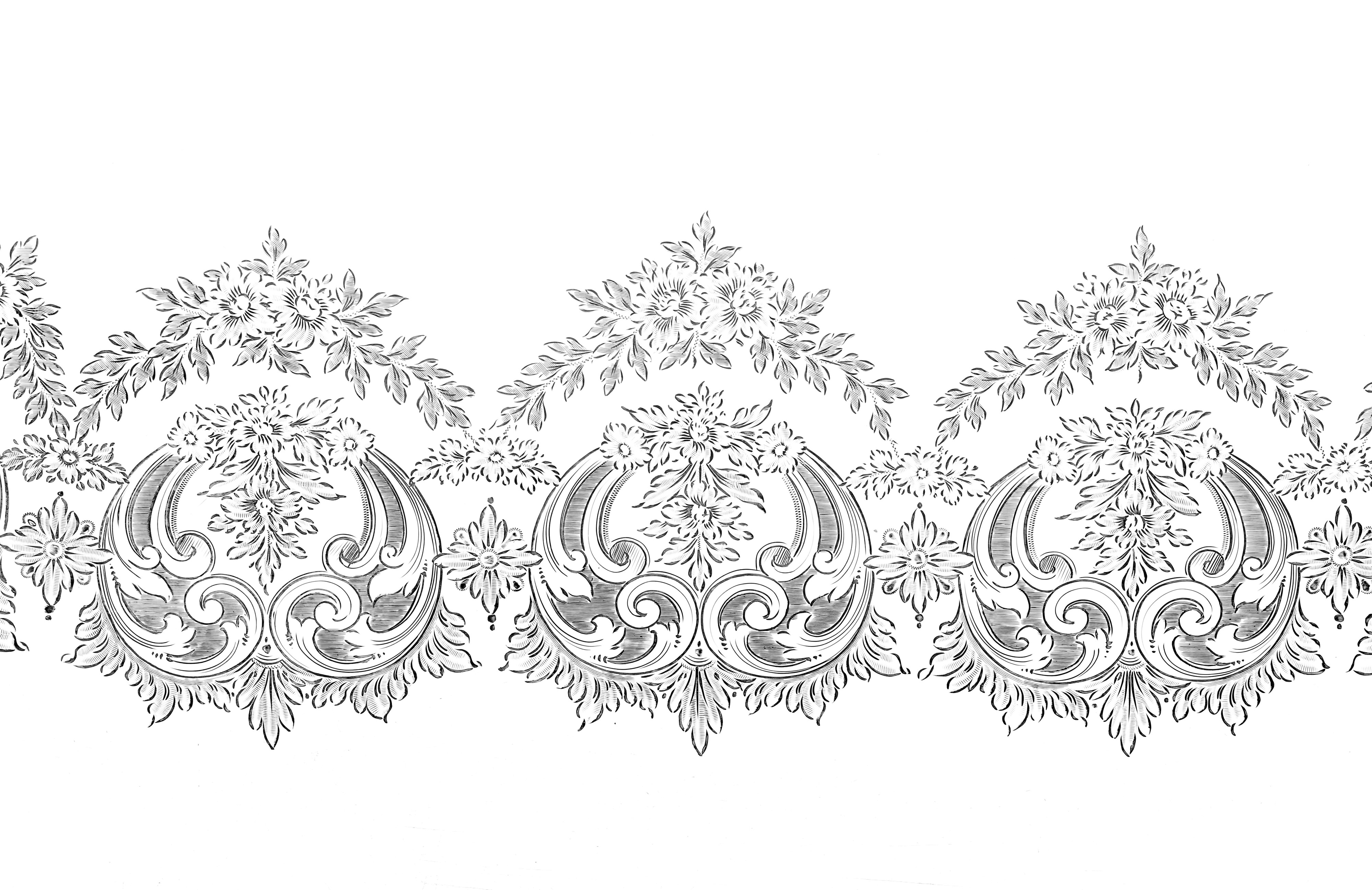 Mappin & Webb, Grande presentoir centrotavola in argento fuso ottagonale (Sheffield, 1906)