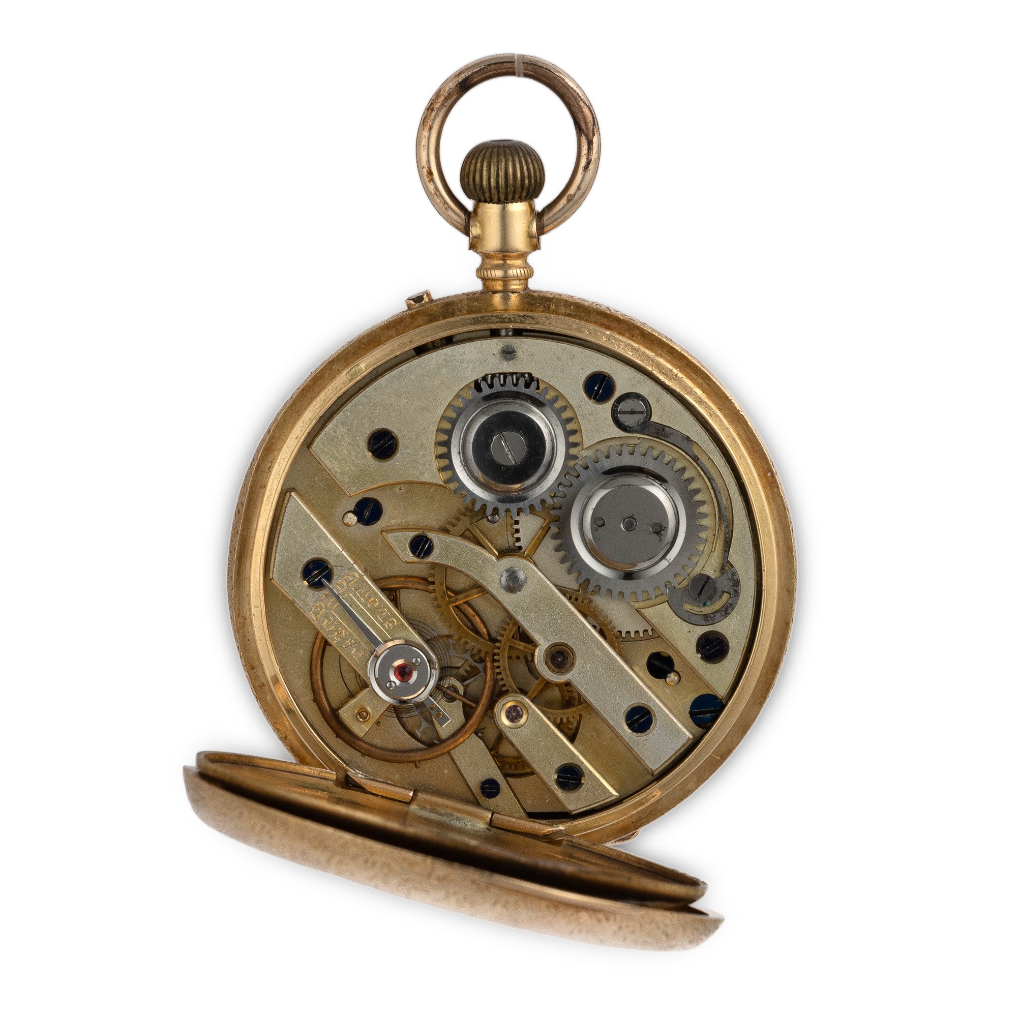 Charles French - Savonette in oro giallo 18k con quadrante champagne e numeri romani