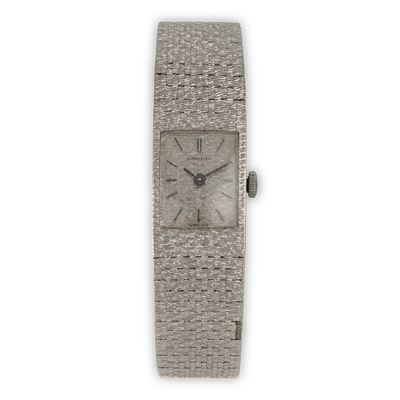 Lady in oro bianco 18k con bracciale integrato, quadrante argentè con indici applicati