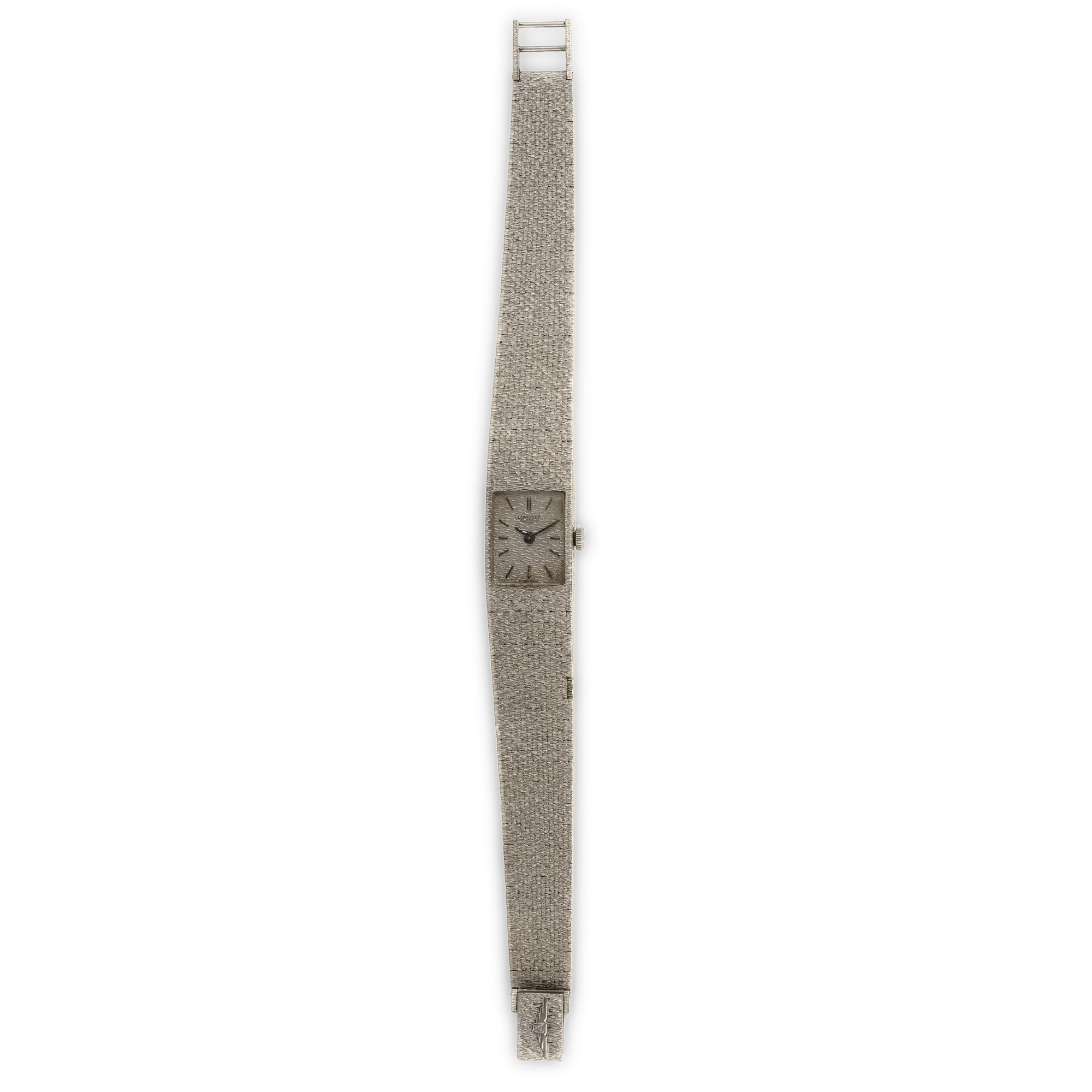 Longines - Lady in oro bianco 18k con bracciale integrato e quadrante argentè