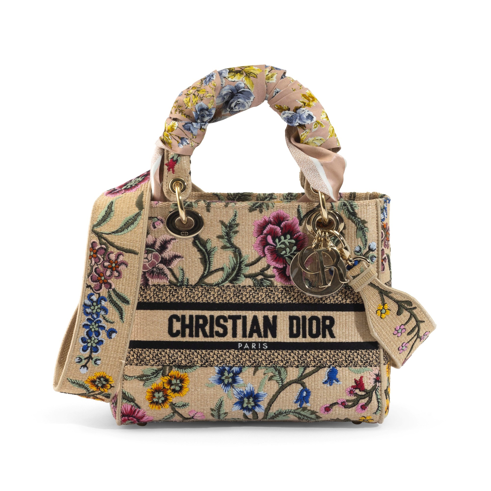 Christian Dior - Borsa Lady D in cotone a decoro floreale
