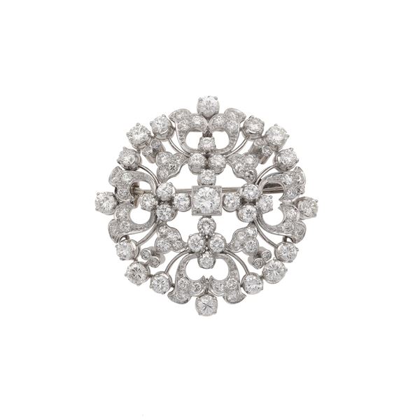 Diamond and gold pendent/brooch