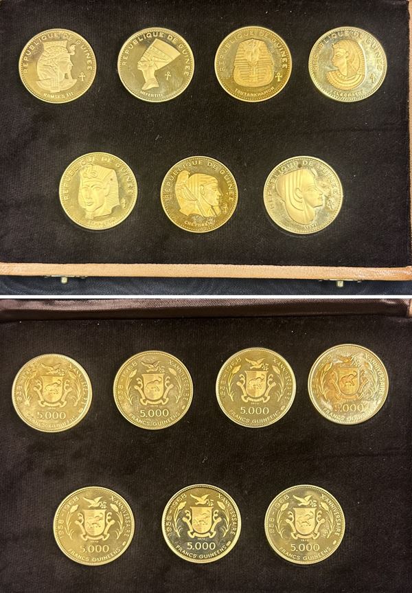 GUINEA. Lotto di sette monete.
