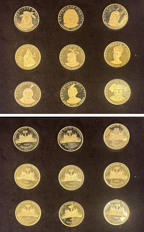 HAITI. Lotto di nove monete.