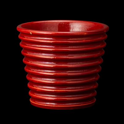 Vaso troncoconico in terracotta con smalto Gran Rosso, Doccia (Sesto Fiorentino), 1930 ca.
