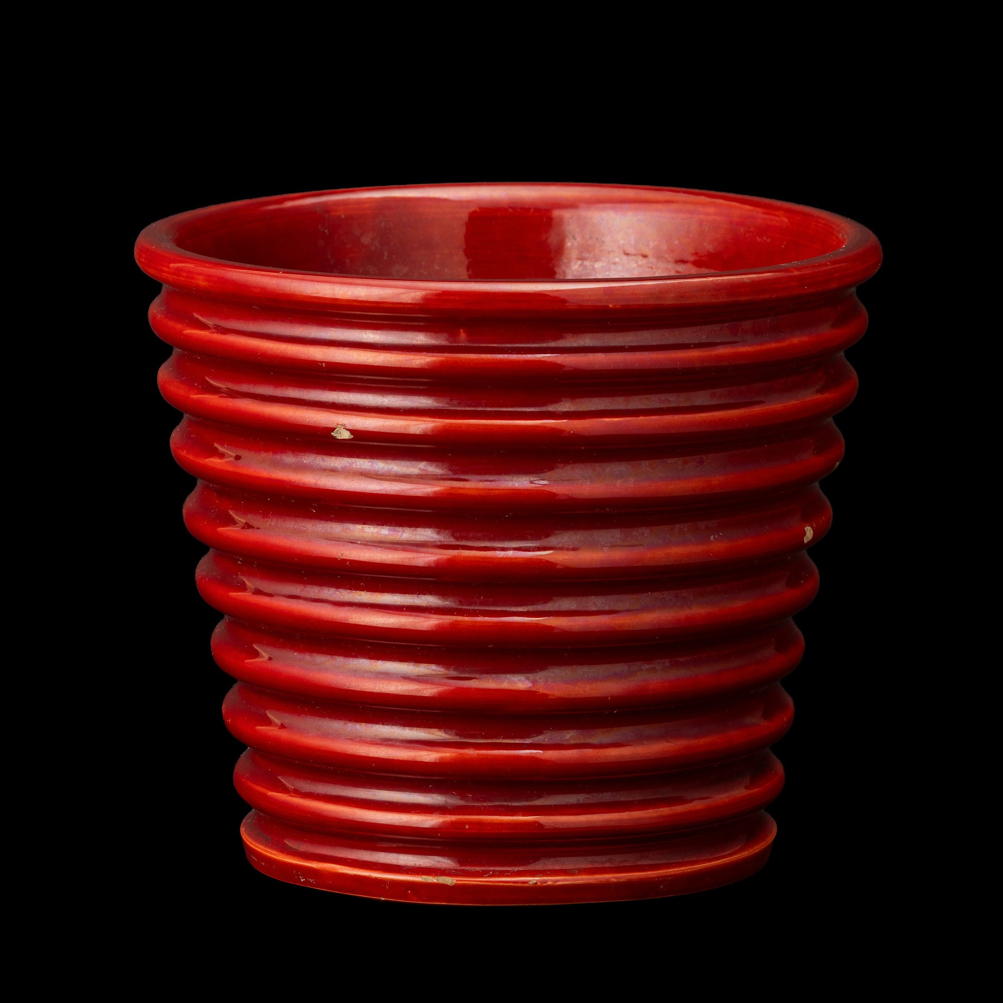 Gio Ponti - Vaso troncoconico in terracotta con smalto Gran Rosso, Doccia (Sesto Fiorentino), 193...