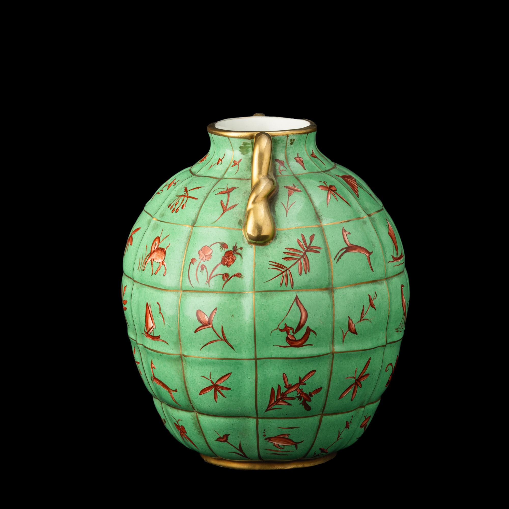 Gio Ponti - Vaso San Cristoforo (Milano, 1935 ca), terraglia a colaggio con decoro monocromo