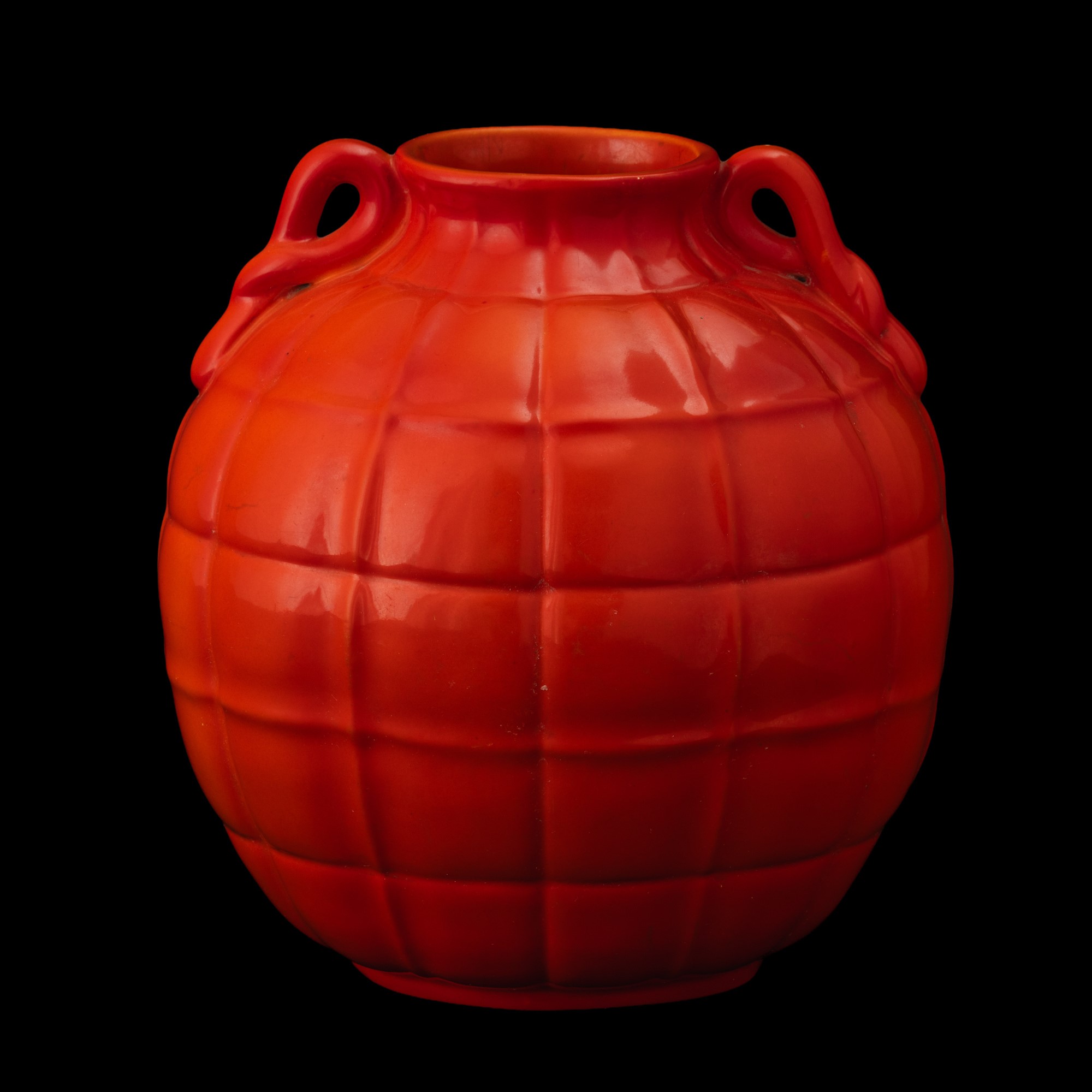 Gio Ponti - Vaso San Cristoforo (Milano), terraglia a colaggio a smalto arancione