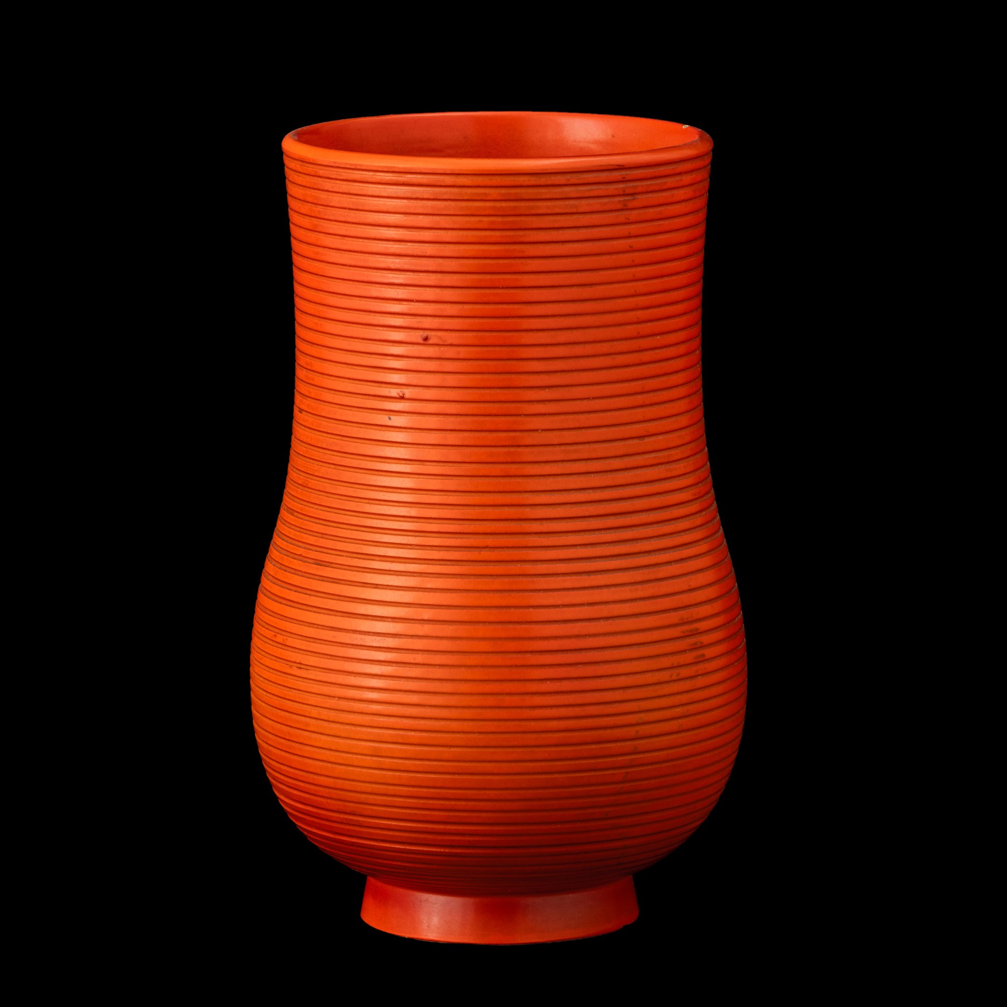 Gio Ponti - Vaso a balaustro San Cristoforo (Milano), terraglia con smalto arancione