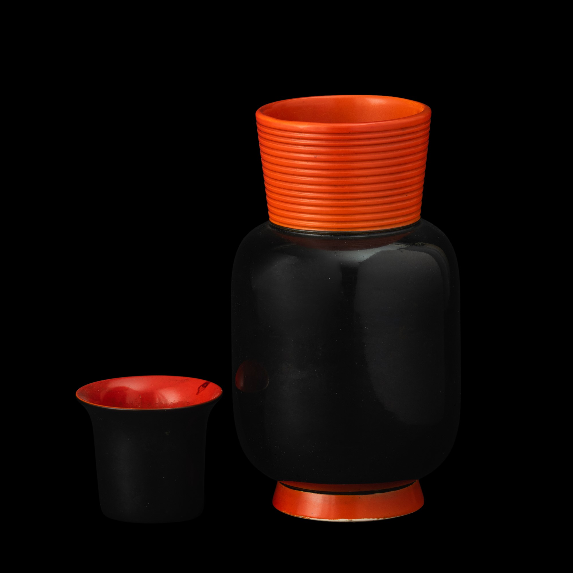 Giovanni Gariboldi - Vaso e vasetto “San Cristoforo”, terraglia smaltata, Milano, ca. 1930