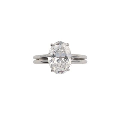 Diamante Taglio Ovale a Brillante di Ct 3.26, Colore D, Caratteristiche Interne Vvs2, Fluorescenz...