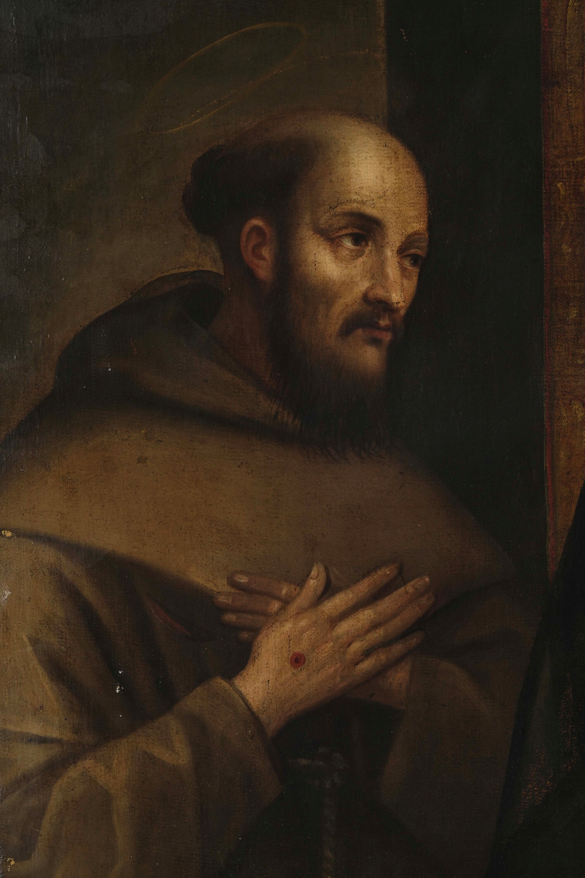 Scuola lombarda del XVII secolo, Sacra conversazione con la Vergine, il Bambino, San Francesco e ...