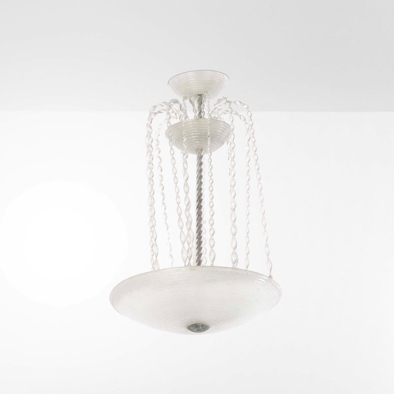 Archimede Seguso : Lampada a sospensione  - Asta Arredi del XX secolo - Cambi Casa d'Aste