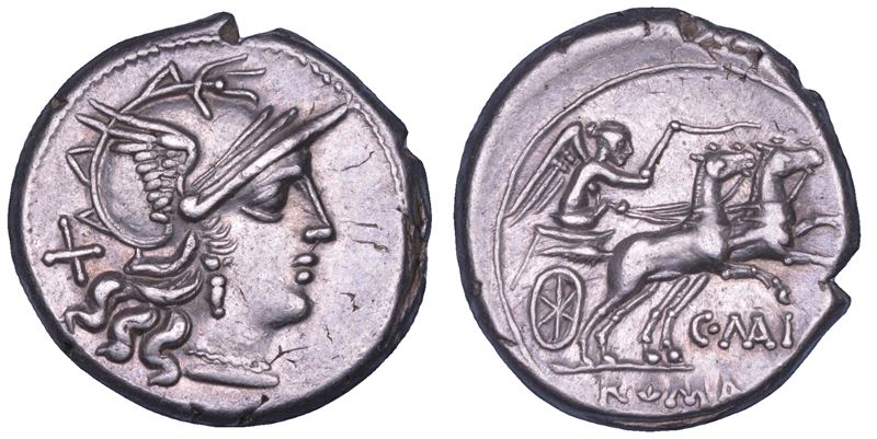 MAIANIA. C. Maianius, 153 a.C. Denario.  - Asta Numismatica - Cambi Casa d'Aste