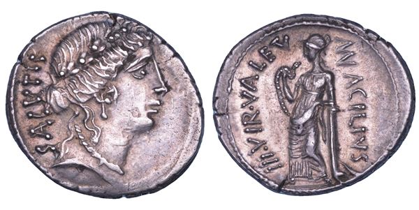 ACILIA. MN. ACILIUS GLABRIUS, 49 a.C. Denario.