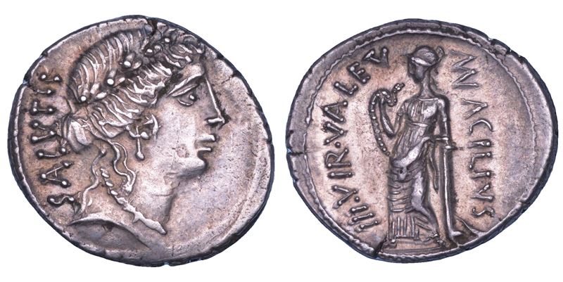 ACILIA. MN. ACILIUS GLABRIUS, 49 a.C. Denario.