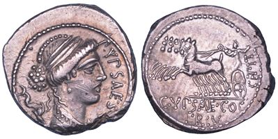 P. Plautius Hypsaeus, Denario del 60 a.C.