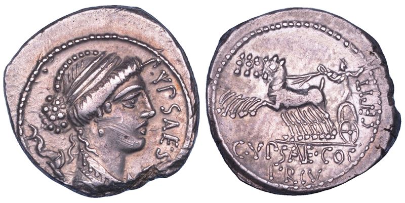 PLAUTIA. P. Plautius Hypsaeus, 60 a.C. Denario.  - Asta Numismatica - Cambi Casa d'Aste