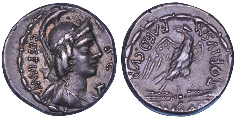 PLAETORIA. M. Plaetorius M.f. Cestianus, 57 a.C. Denario.  - Asta Numismatica - Cambi Casa d'Aste