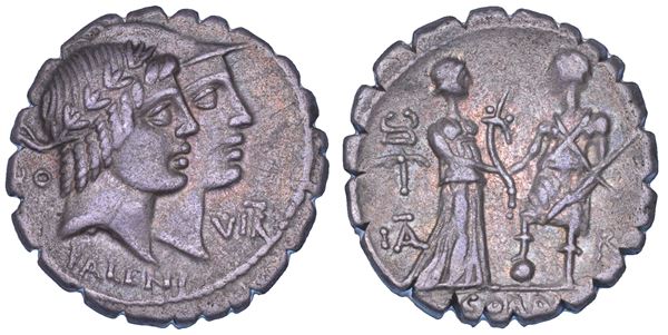 FUFIA. Q. Fufius Calenus and Mucius Cordus, 68 a.C. Denario serrato.