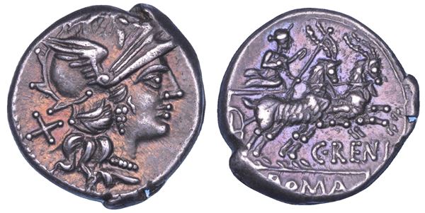 RENIA. C. Renius, 138 a.C. Denario.