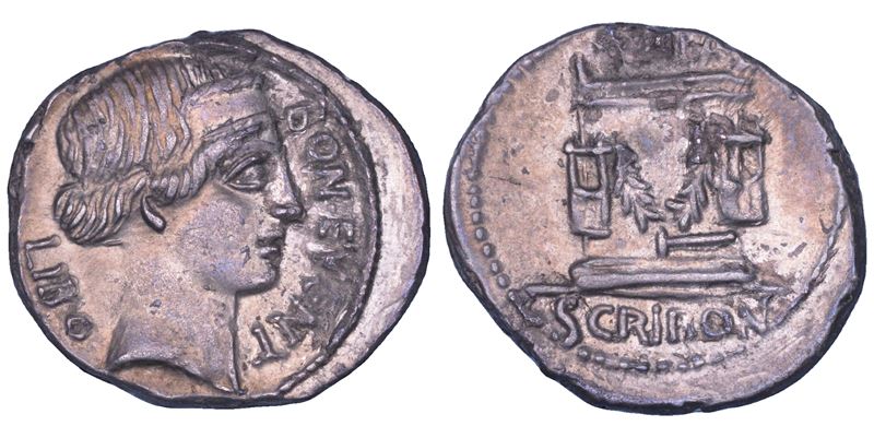 SCRIBONIA. L. Scribonius Libo, 62 a.C. Denario.  - Asta Numismatica - Cambi Casa d'Aste