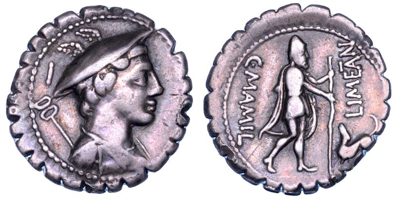 MAMILIA. C. Mamilius Limetanus, 82 a.C. Denario serrato.  - Auction Numismatics - Cambi Casa d'Aste