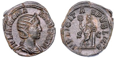 GIULIA MAMEA, Sesterzio raffigurante busto diademato e drappeggiato