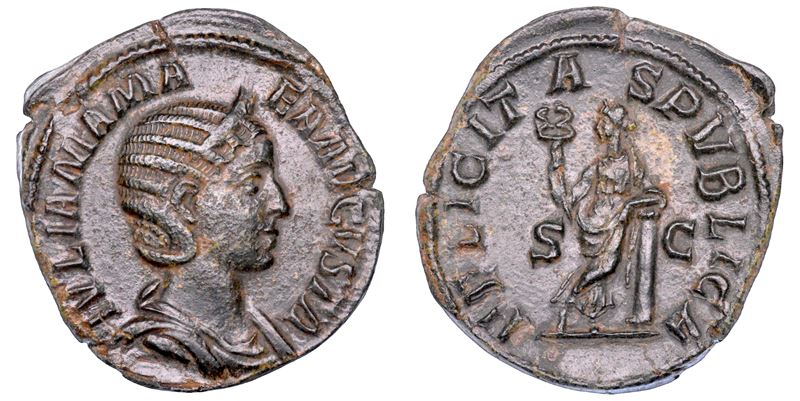 GIULIA MAMEA (Madre di Alessandro Severo), + 235. Sesterzio.  - Auction Numismatics - Cambi Casa d'Aste