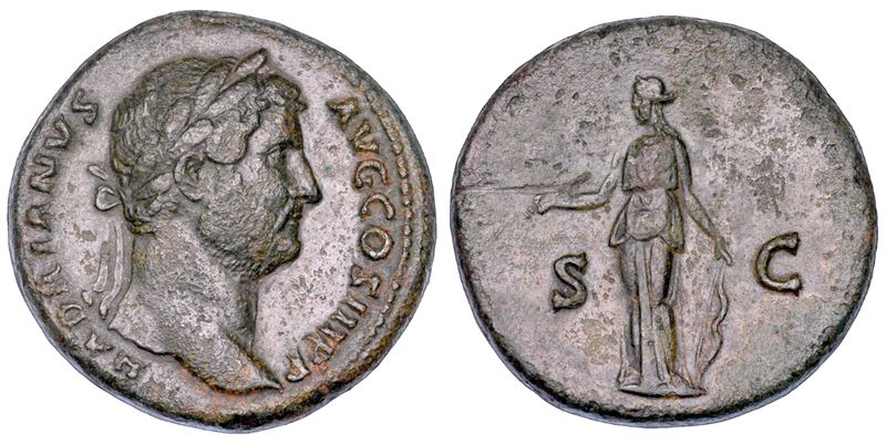 ADRIANO, 117-138. Sesterzio, 134-138. Roma.  - Auction Numismatics - Cambi Casa d'Aste