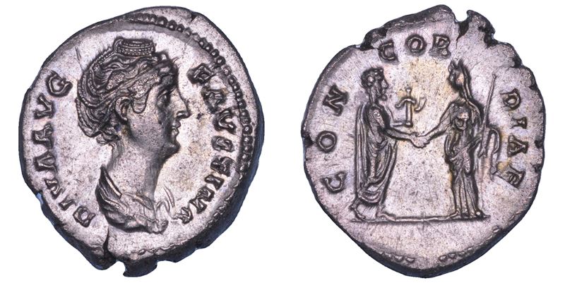 FAUSTINA I (moglie di Antonino Pio), + 140/141. Denario.  - Auction Numismatics - Cambi Casa d'Aste