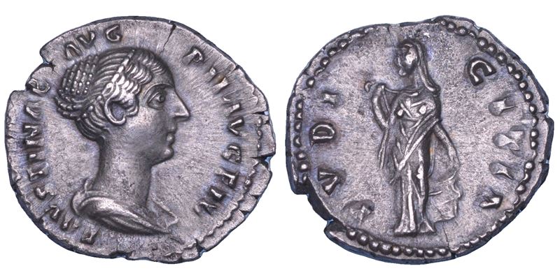 FAUSTINA II (Moglie di Marco Aurelio), 147-176. Denario, 152-153.  - Asta Numismatica - Cambi Casa d'Aste