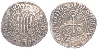 Pietro IV d’Aragona, Alfonsino d’argento (moneta a legenda e stemma)