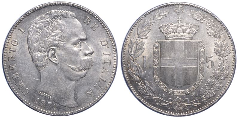 REGNO D'ITALIA. UMBERTO I DI SAVOIA, 1878-1900. 5 Lire 1879.  - Asta Numismatica Light - Cambi Casa d'Aste