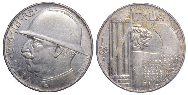 REGNO D'ITALIA. VITTORIO EMANUELE III DI SAVOIA, 1900-1946. 20 Lire.