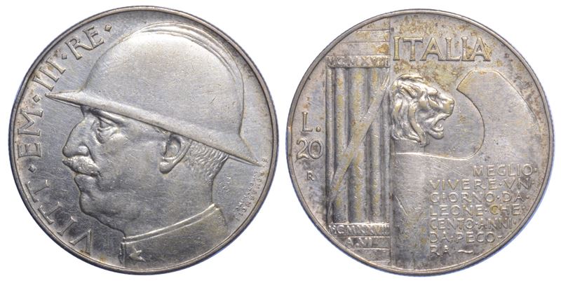 REGNO D'ITALIA. VITTORIO EMANUELE III DI SAVOIA, 1900-1946. 20 Lire.  - Asta Numismatica Light - Cambi Casa d'Aste