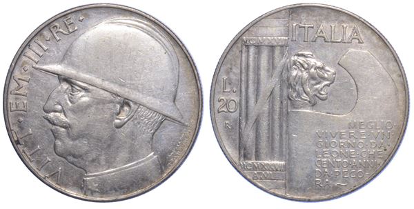 REGNO D'ITALIA. VITTORIO EMANUELE III DI SAVOIA, 1900-1946. 20 Lire