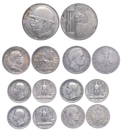 Vittorio Emanuele III di Savoia, Regno d’Italia, Serie di monete in argento (1901-1929)