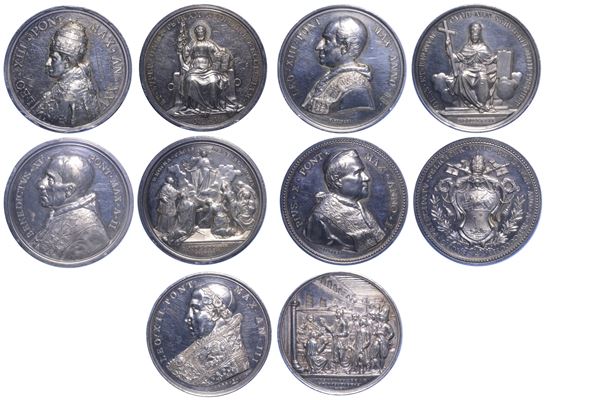 STATO PONTIFICIO. Lotto di cinque medaglie.